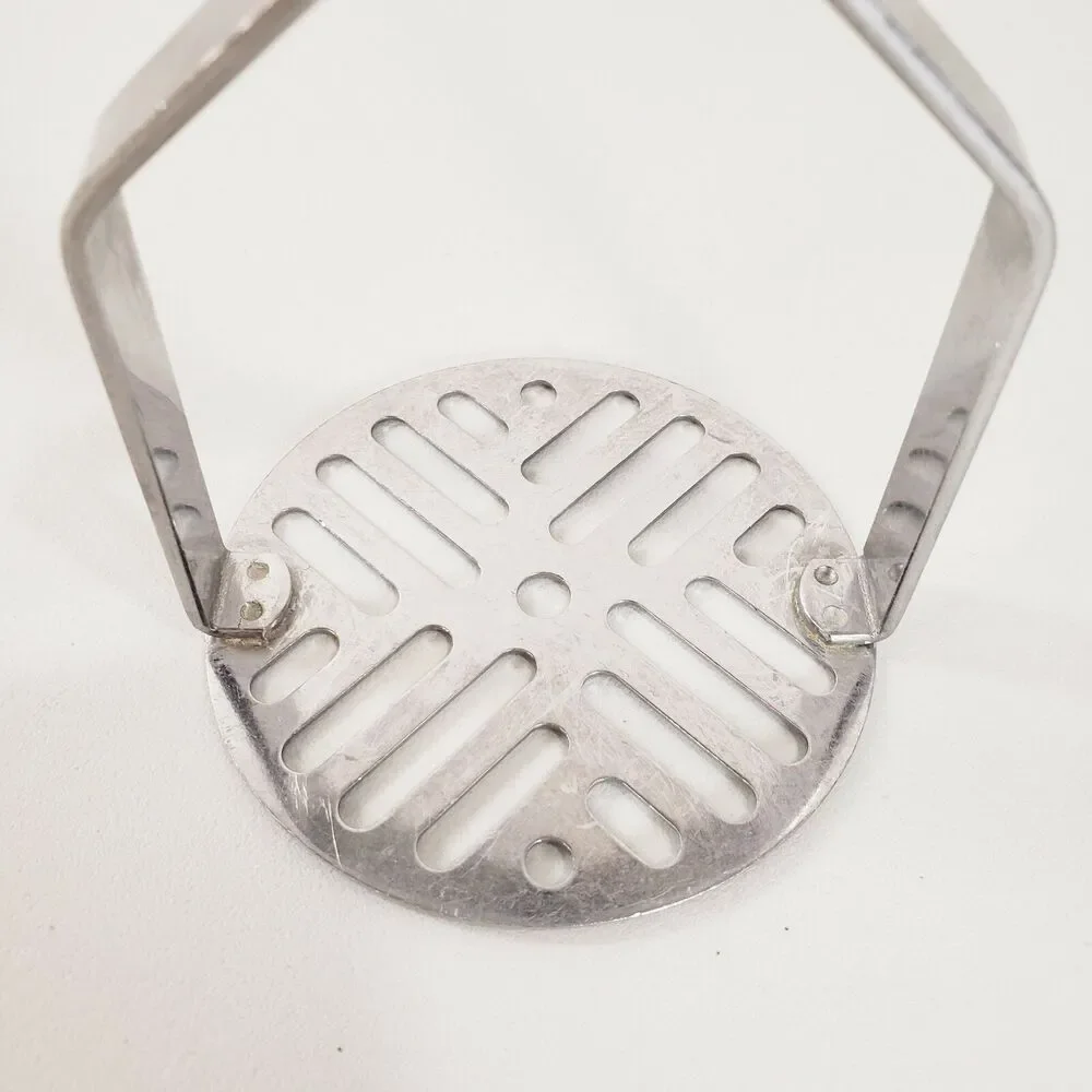 Vtg Ekco Forge Potato Masher Stainless Black Riveted Handle Cooking Utensil